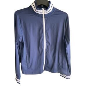 RENWICK Navy Blue full zip pockets Woman’s windbreaker jacket plus NWOT SZ XXL